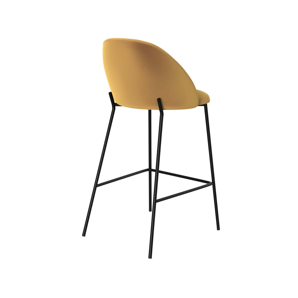Karl - Set of 2 Central Island Chairs in Mustard Yellow Velvet