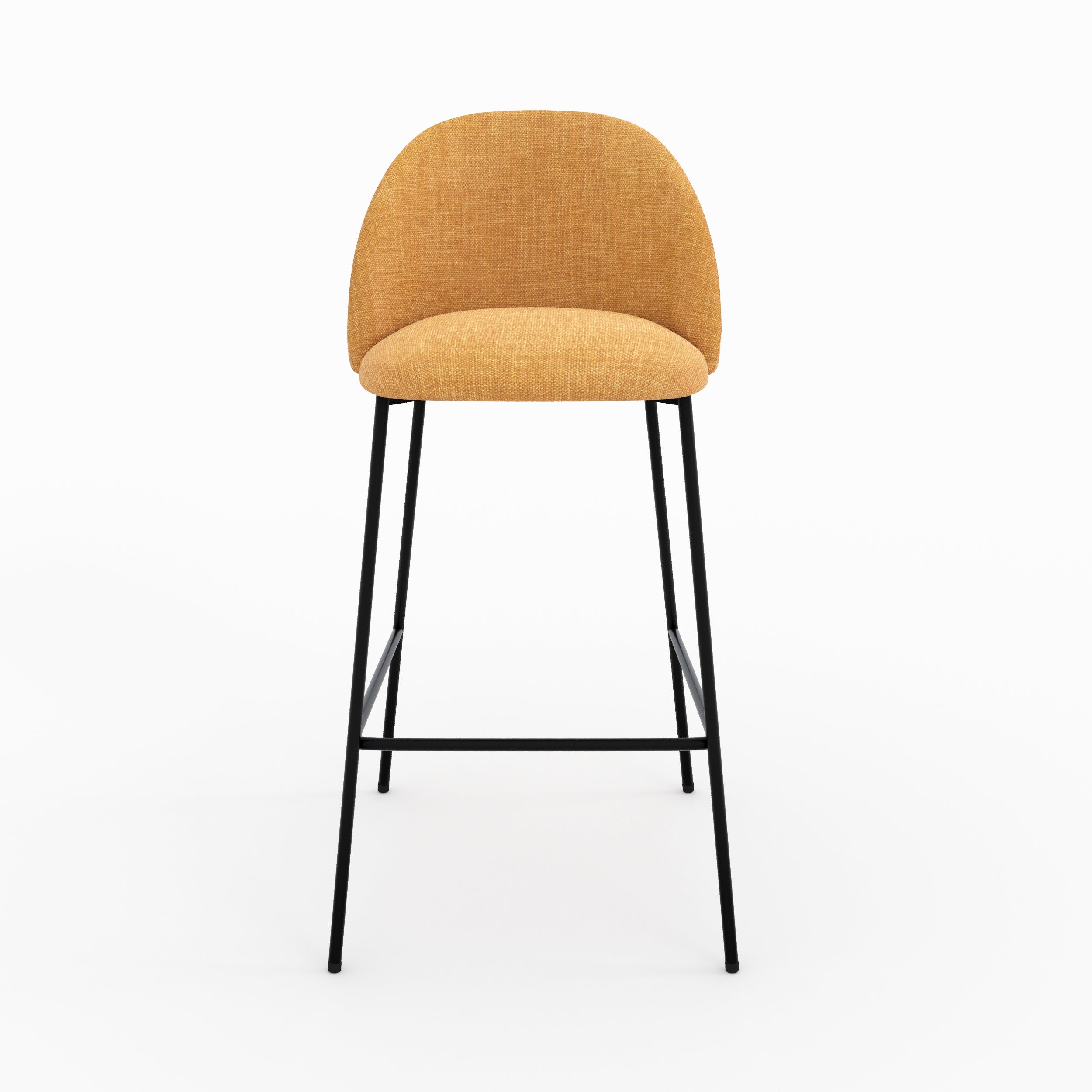 Karl - Lot De 2 Chaises Pour Ilot Central En Tissu Jaune Moutarde
