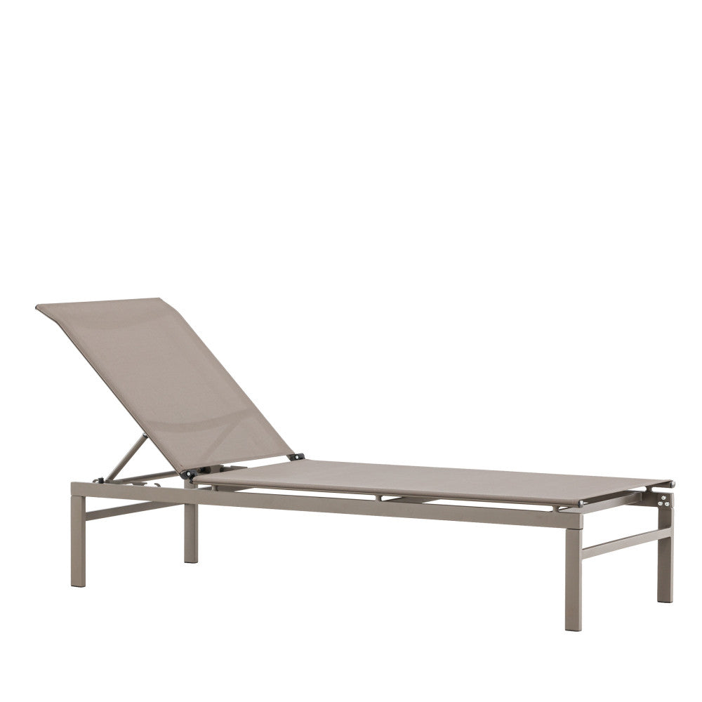 Massimo - Chaise longue reclinabile - Alluminio - Beige