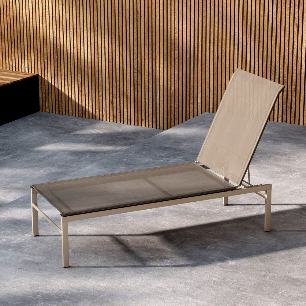 Massimo - Chaise longue reclinabile - Alluminio - Beige