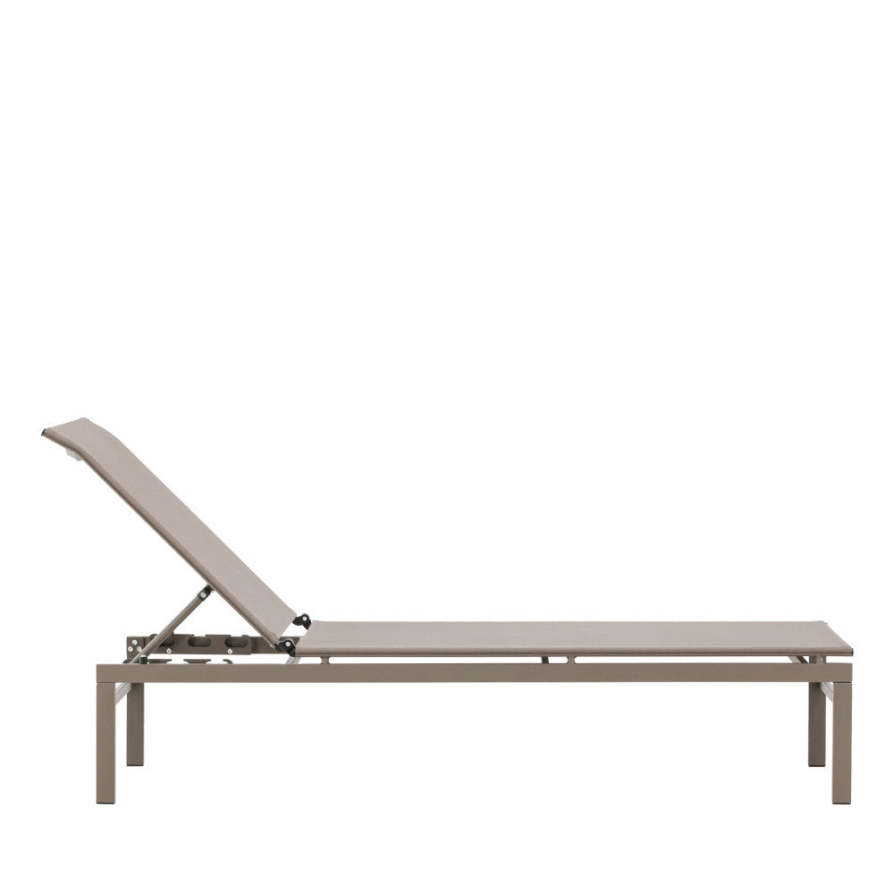 Massimo - Chaise longue reclinabile - Alluminio - Beige