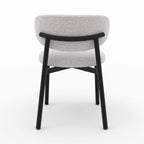 Nao - Lot De 2 Chaises En Tissu Gris Clair Chiné Et Pieds En Métal Noir