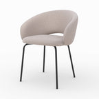 Milly - Silla De Tela Beige Jaspeado Y Patas Negras