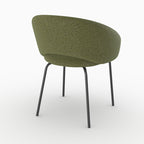 Milly - Chaise En Tissu Vert Chiné Et Pieds Noirs