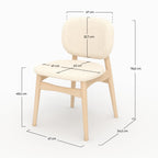 Paulette - Set of 2 Chairs in Beige Bouclé Fabric