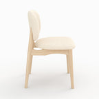 Paulette - Set of 2 Chairs in Beige Bouclé Fabric