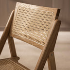 Paula - Silla plegable - Rejilla y madera - Madera clara
