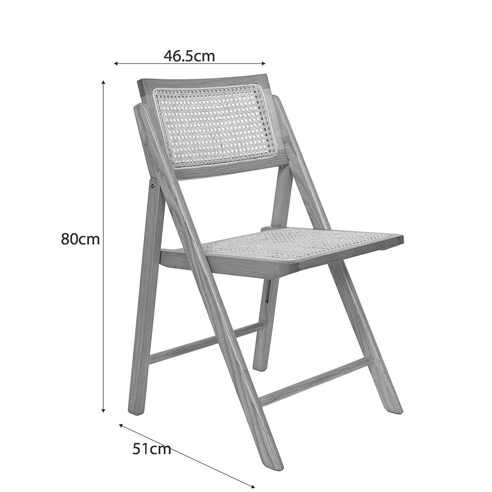 Paula - Silla plegable - Rejilla y madera - Madera clara