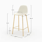 Henrik - Lot De 2 Chaises Pour Îlot Central En Cuir Synthétique Blanc