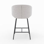 Cécilia - Set of 2 Central Island Chairs in Light Gray Fabric