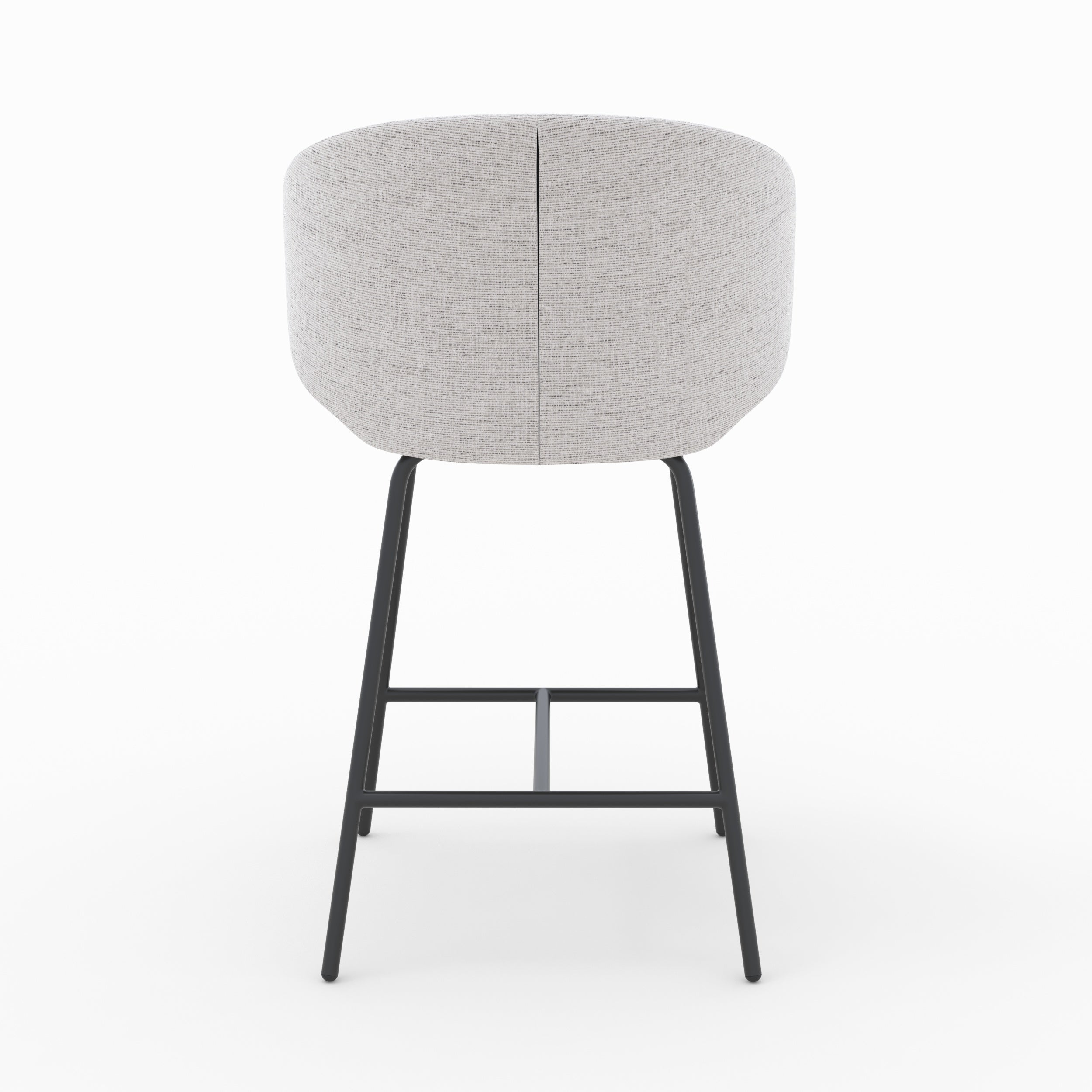 Cécilia - Set of 2 Central Island Chairs in Light Gray Fabric