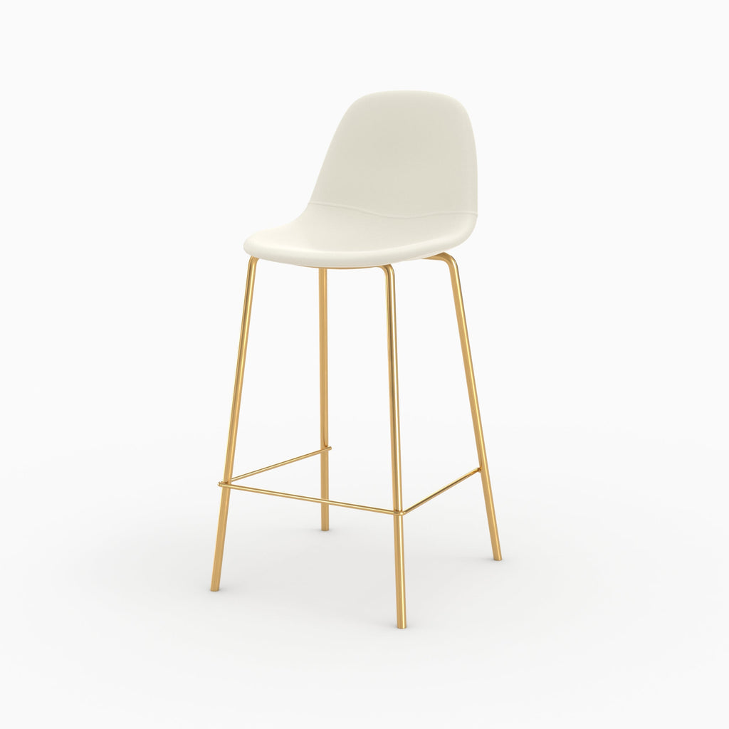 Henrik - Lot De 2 Chaises Pour Îlot Central En Cuir Synthétique Blanc