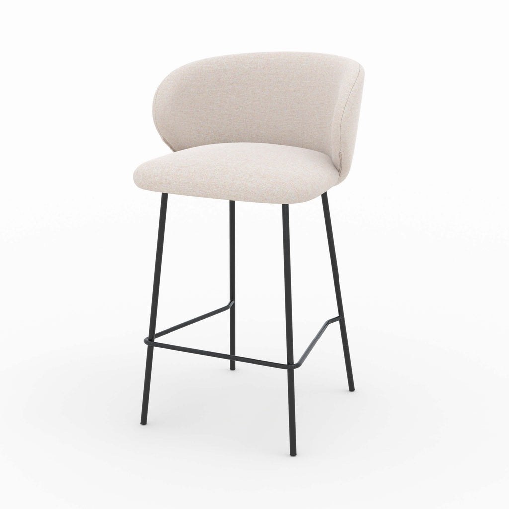 Victoria - Lot De 2 Chaises Pour Îlot Central En Tissu Beige