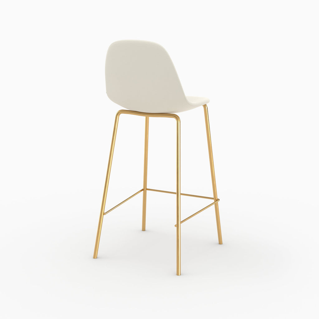 Henrik - Lot De 2 Chaises Pour Îlot Central En Cuir Synthétique Blanc