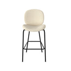 Iris - Set of 2 Central Island Chairs in Beige Bouclé Fabric