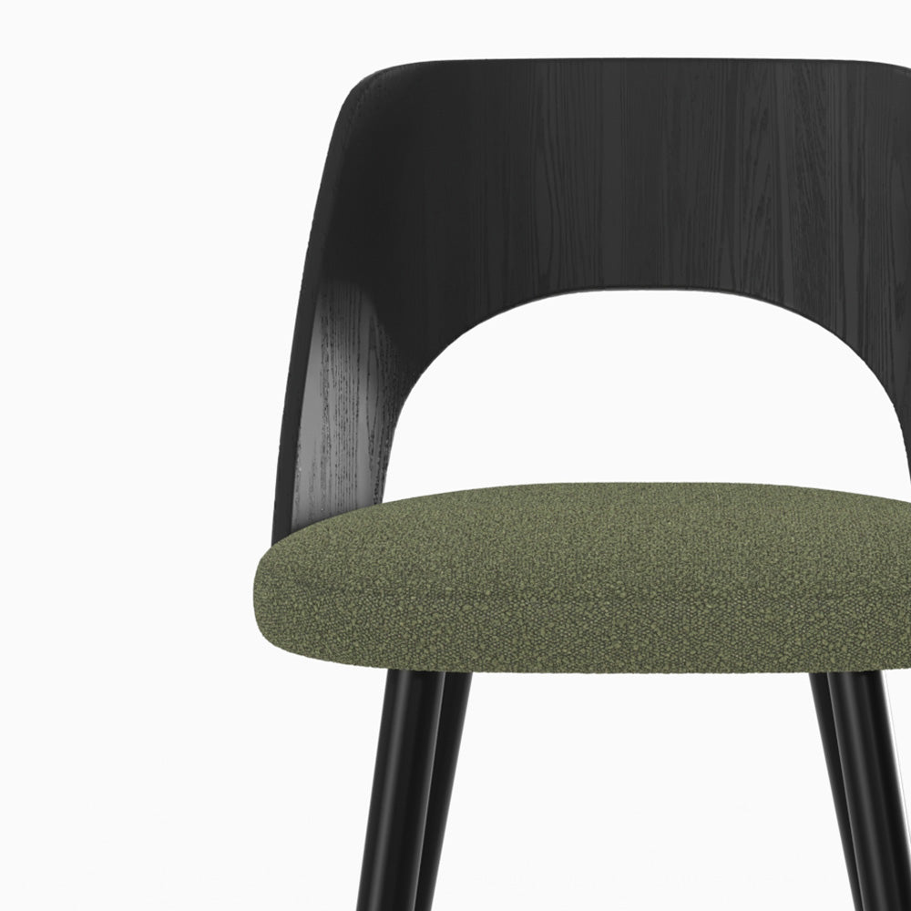 Mindy - Lot De 2 Chaises Pour Îlot Central En Tissu Bouclé Vert Kaki