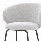 Cécilia - Set of 2 Central Island Chairs in Light Gray Fabric