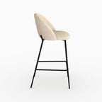 Karl - Lot De 2 Chaises Pour Îlot Central En Tissu Bouclé Beige