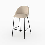 Karl - Lot De 2 Chaises Pour Îlot Central En Tissu Bouclé Beige