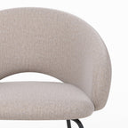 Milly - Silla De Tela Beige Jaspeado Y Patas Negras