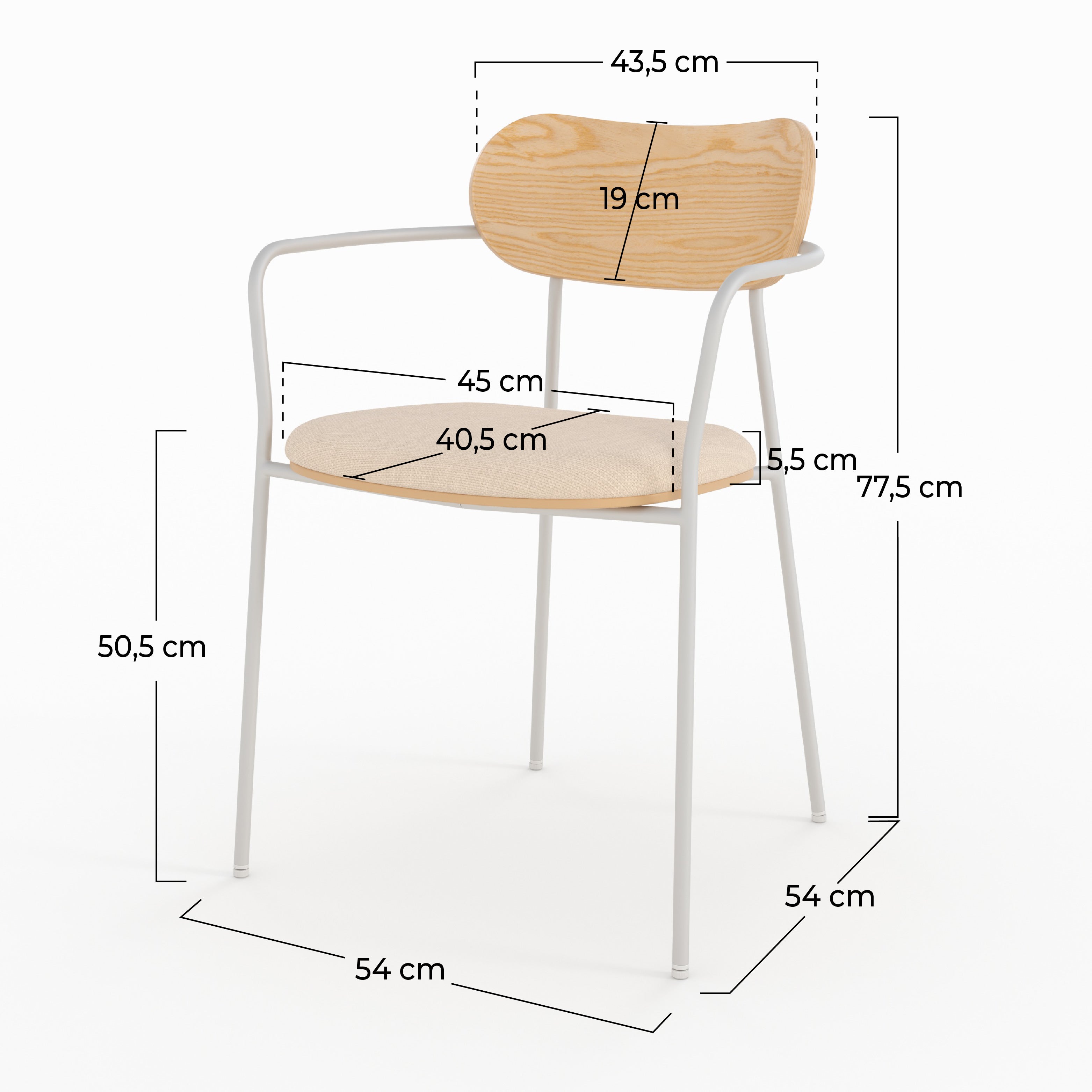 Marine - Lot De 2 Chaises En Tissu Beige Et Placage En Bois Clair