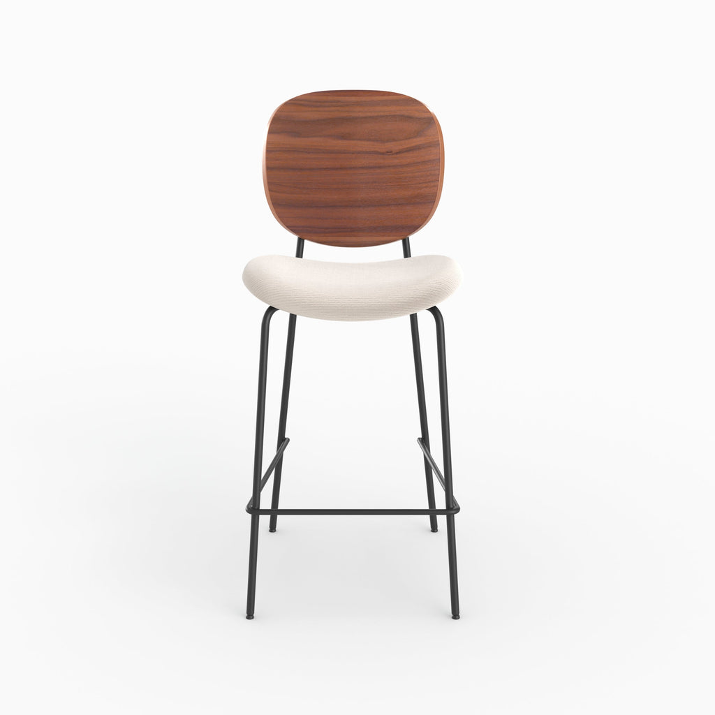 Simone - Lot De 2 Chaises Pour Îlot Central En Tissu Beige