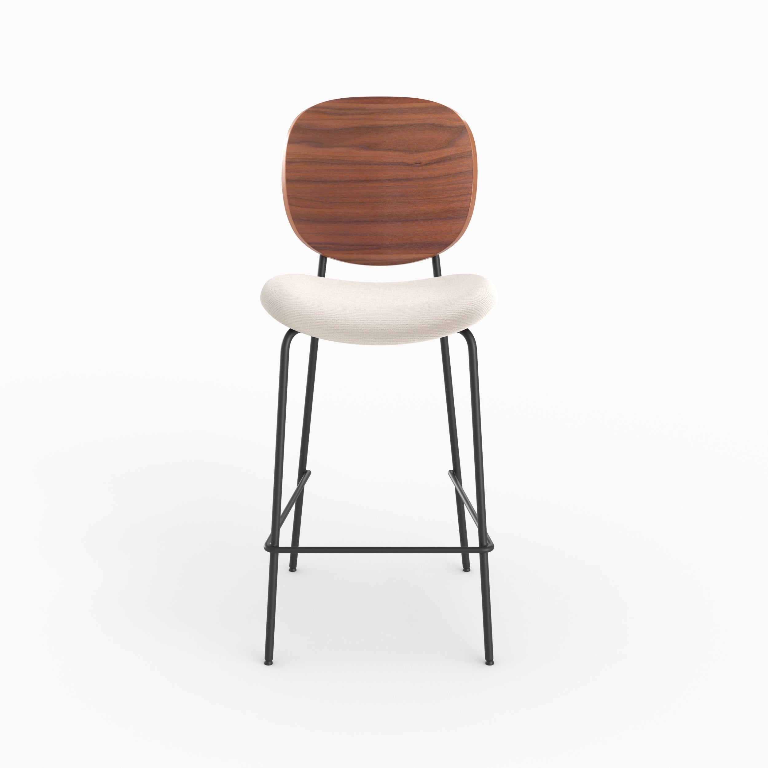 Simone - Lot De 2 Chaises Pour Îlot Central En Tissu Beige