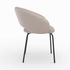 Milly - Silla De Tela Beige Jaspeado Y Patas Negras