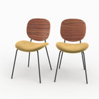 Simone - Lot De 2 Chaises En Velours Jaune Moutarde