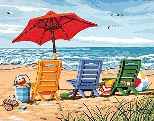 Pintura por números - Sillas en la playa
