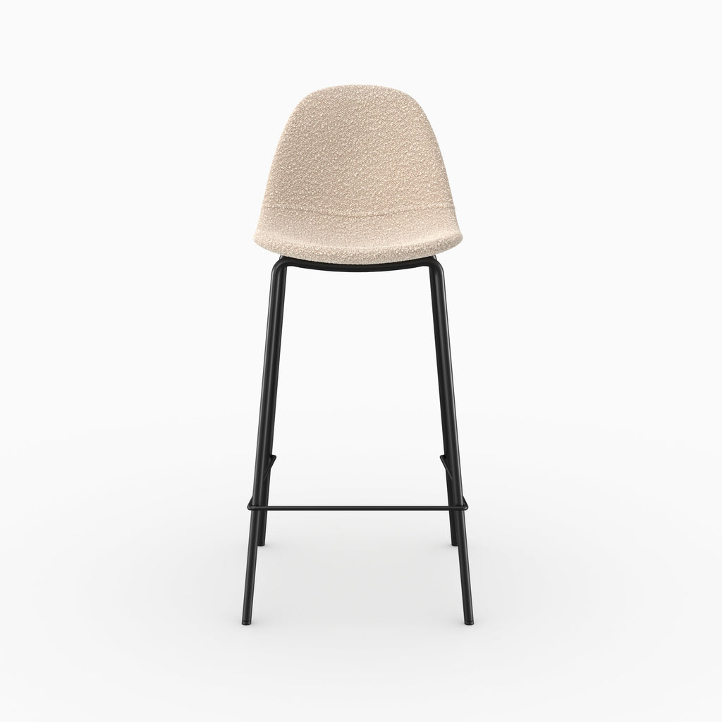 Henrik - Lot De 2 Chaises Pour Îlot Central En Tissu Bouclette Beige
