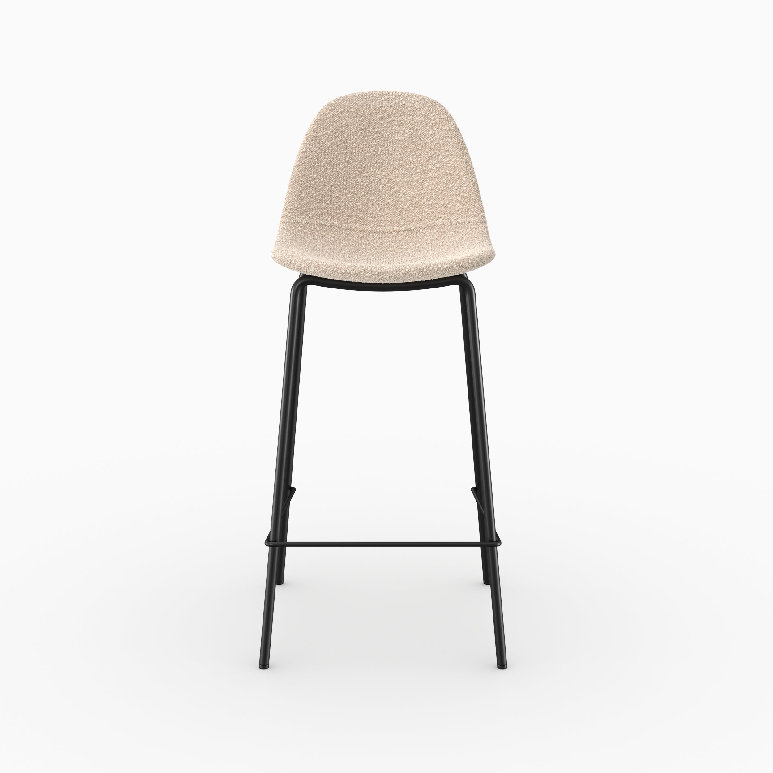 Henrik - Lot De 2 Chaises Pour Îlot Central En Tissu Bouclette Beige