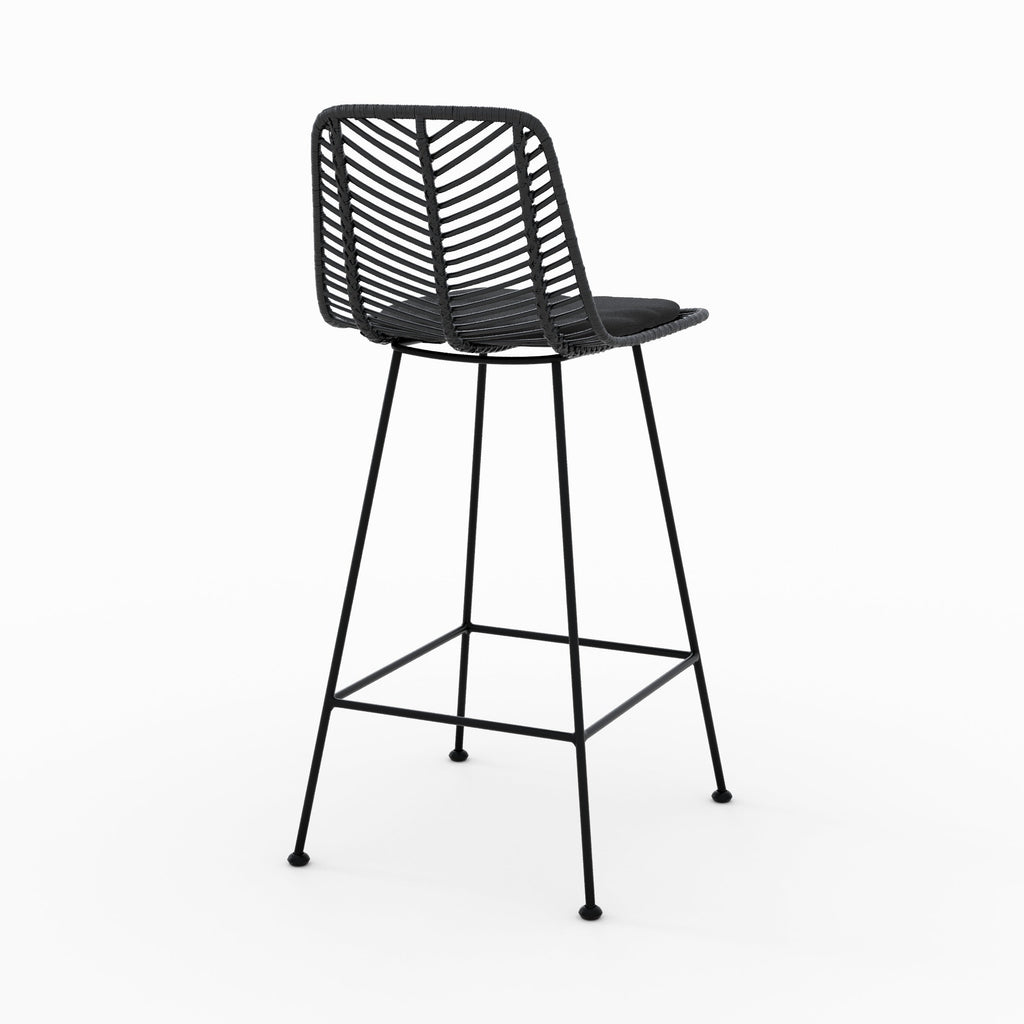 Tamara - Set of 2 Black Rattan Center Island Chairs
