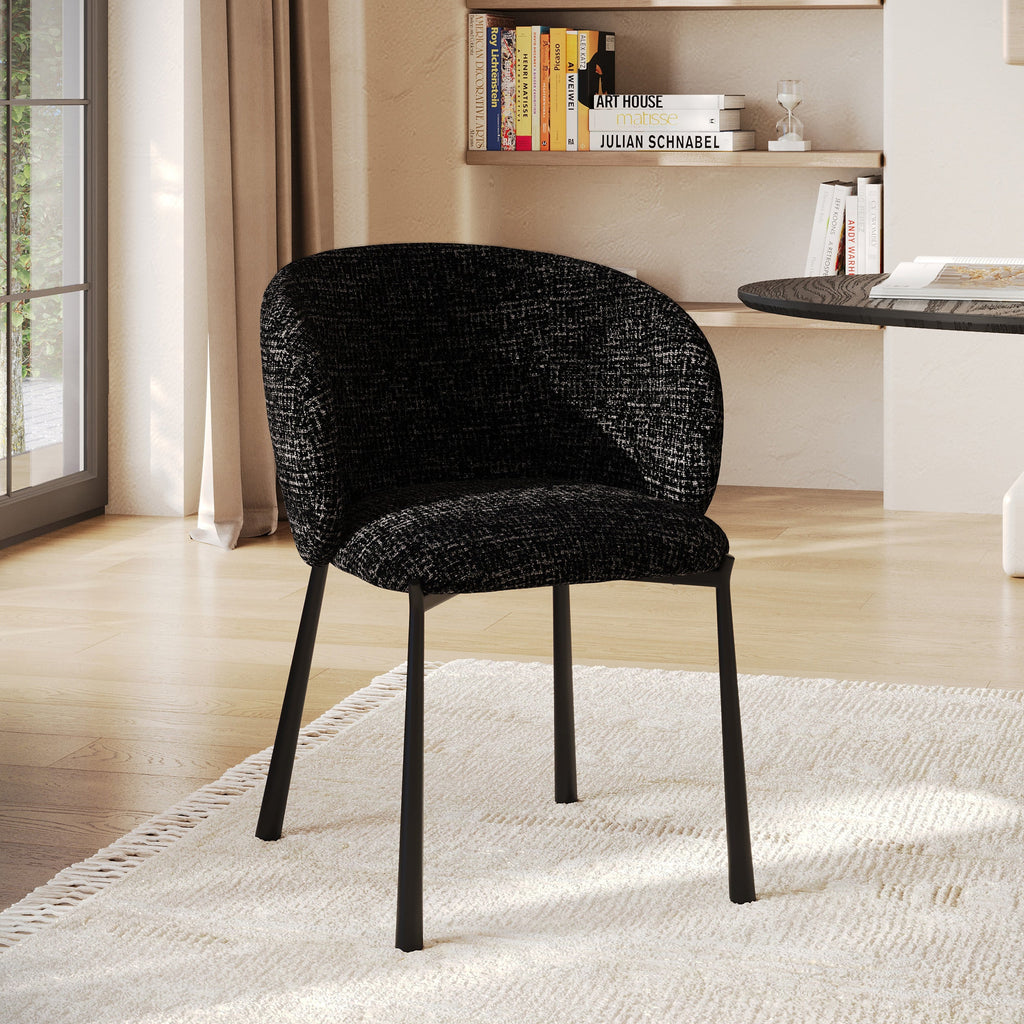 Danaë - Chaise En Tissu Texturé Noir
