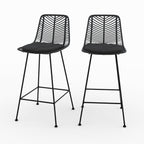 Tamara - Set of 2 Black Rattan Center Island Chairs