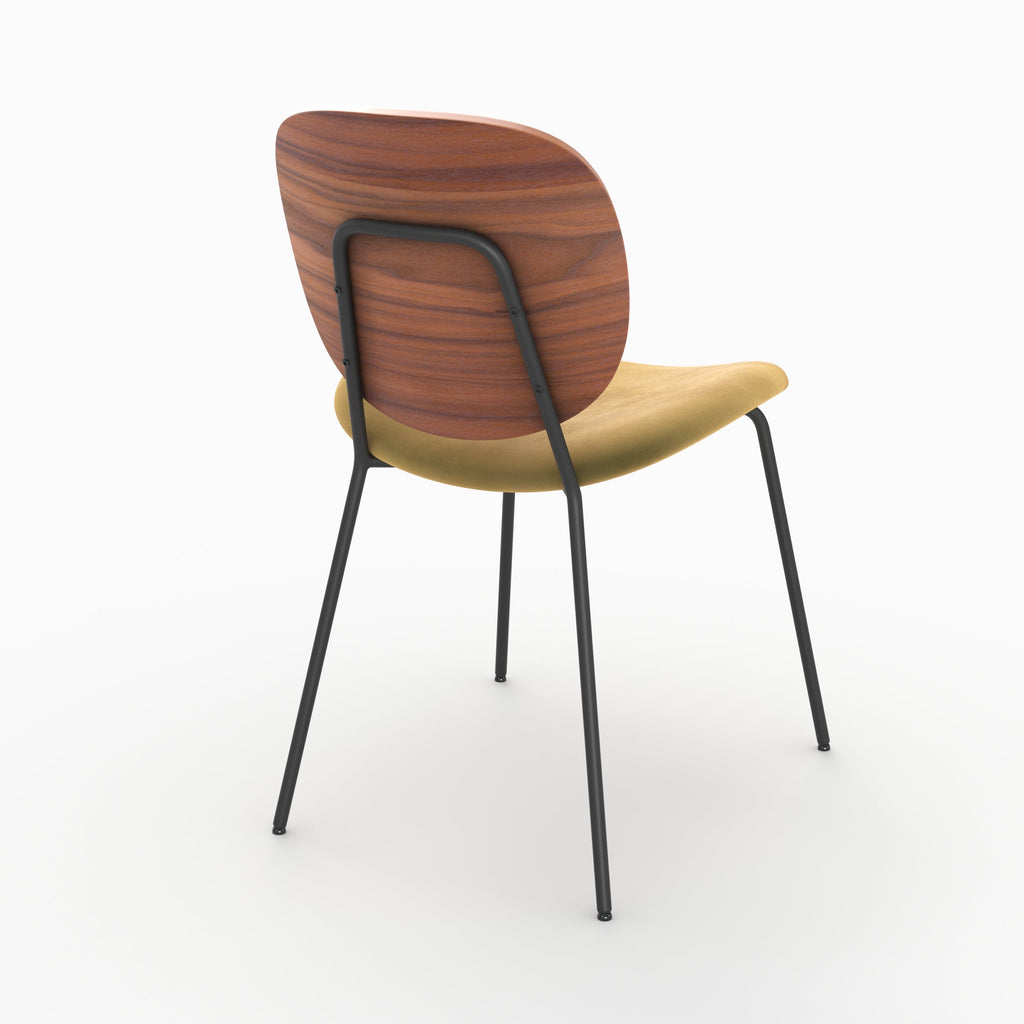 Simone - Lot De 2 Chaises En Velours Jaune Moutarde