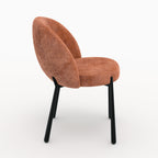 Pulpy - Lot De 2 Chaises En Velours Chenillé Terracotta Et Métal Noir