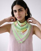 Foulard Chanel Coton Vert Pastel