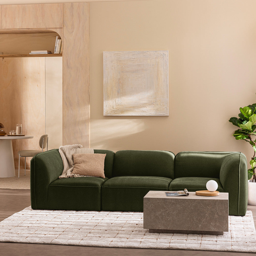 Noor - Chauffeuse Pour Canapé Modulable - Tissu - Vert