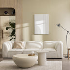 Noor - Chauffeuse Pour Canapé Modulable - Tissu Bouclette - Blanc Ivoire