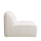 Noor - Chauffeuse Pour Canapé Modulable - Tissu Bouclette - Blanc Ivoire