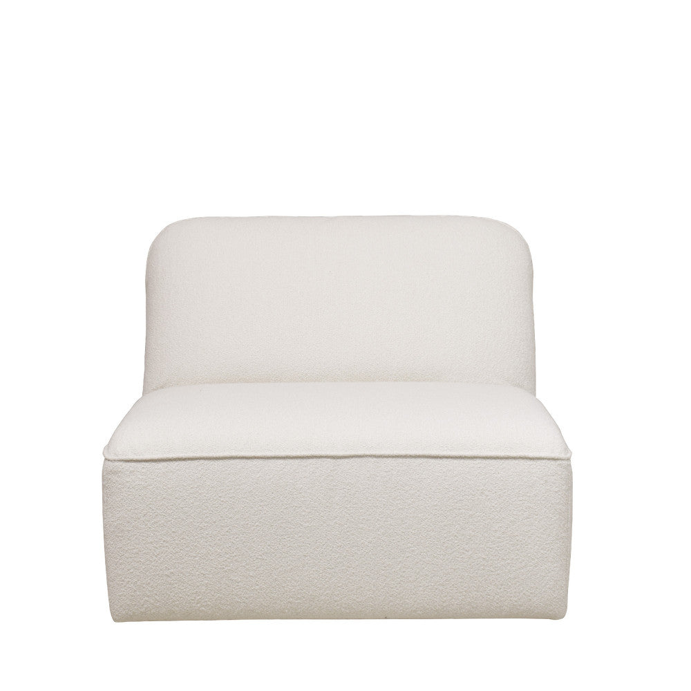 Noor - Chauffeuse Pour Canapé Modulable - Tissu Bouclette - Blanc Ivoire