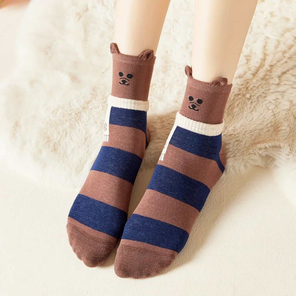 Lot De 5 Chaussettes Hautes Animaux Écharpe