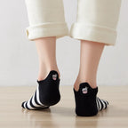 Chaussettes rayure en coton à languette à motif vaches pour femme | Chaussettes élégantes et confortables | Disponibles en plusieurs couleurs.