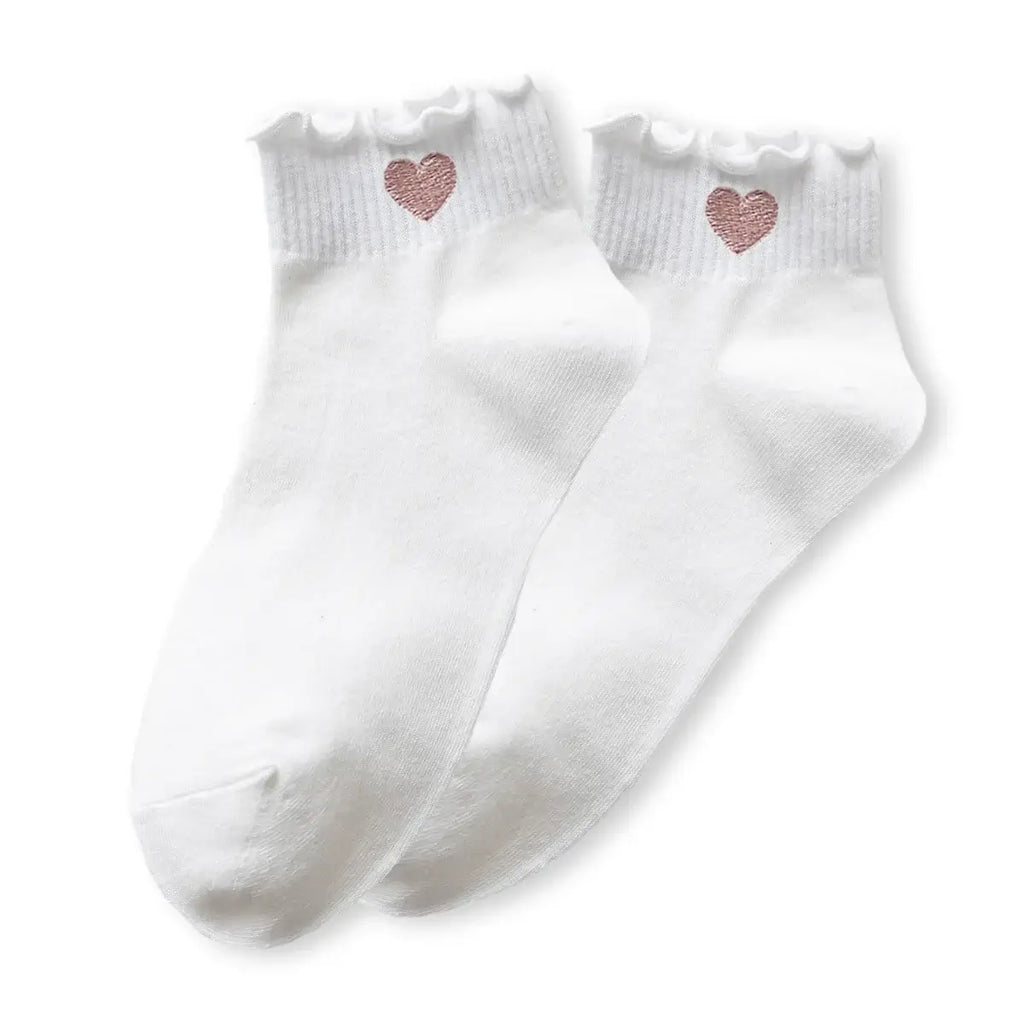 Chaussettes Mi-Hautes Coeur Tendre & Volant