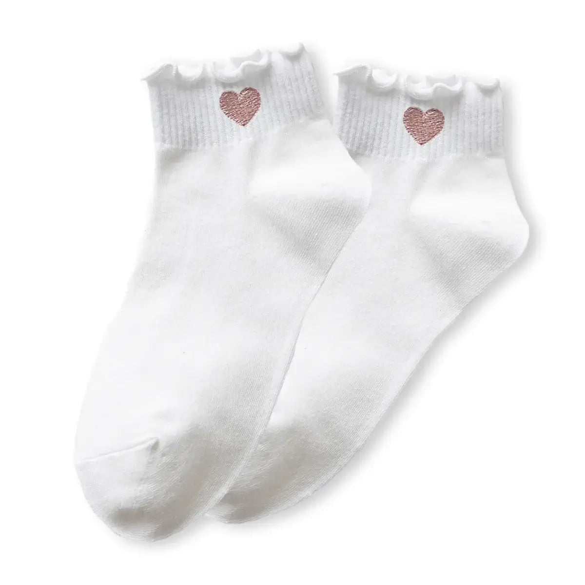Chaussettes Mi-Hautes Coeur Tendre & Volant