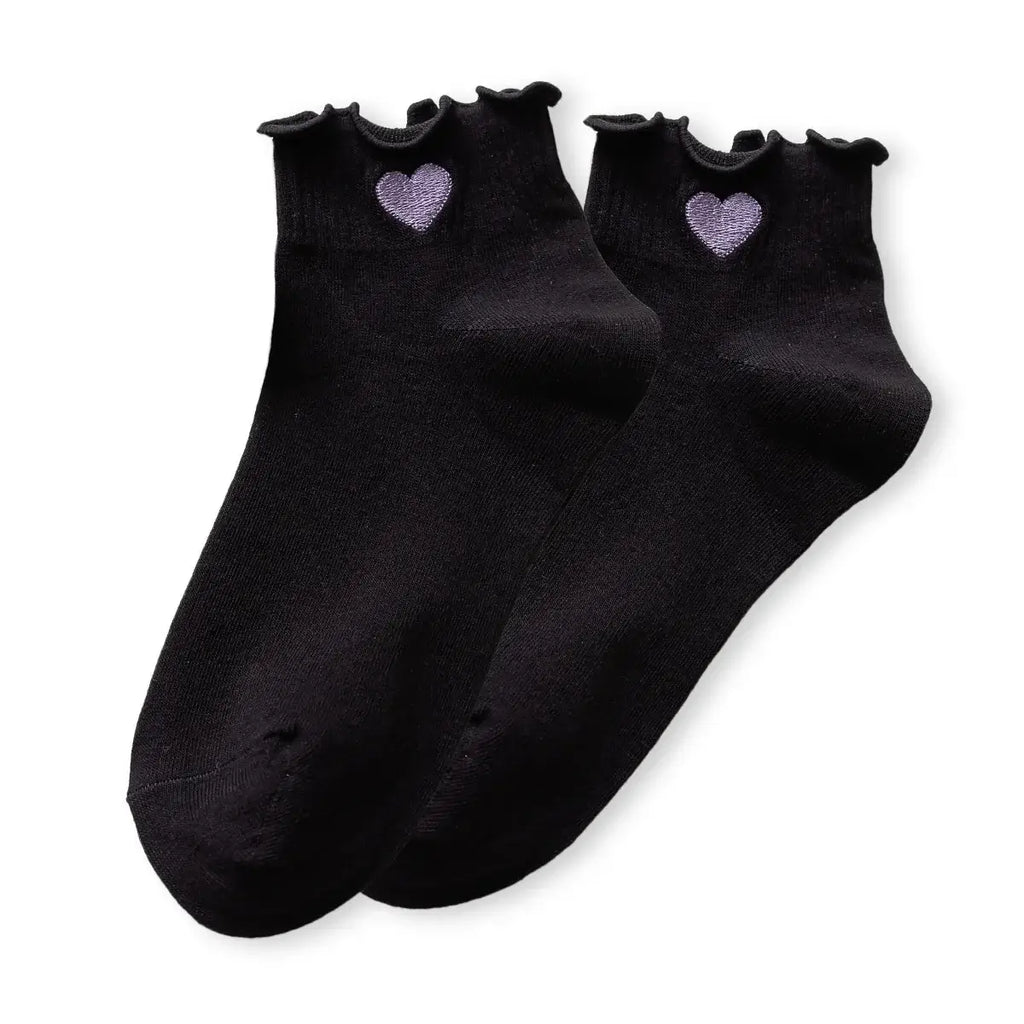 Chaussettes Mi-Hautes Coeur Tendre & Volant