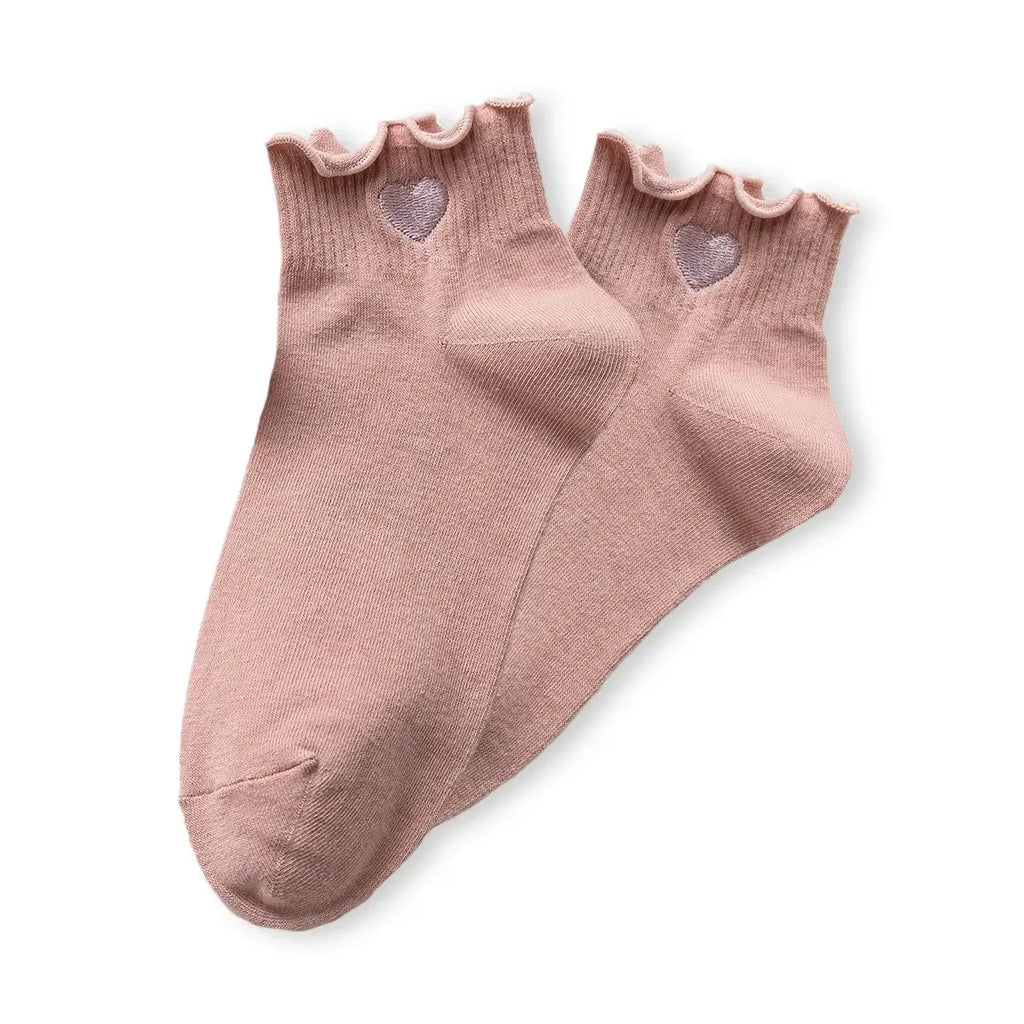 Chaussettes Mi-Hautes Coeur Tendre & Volant