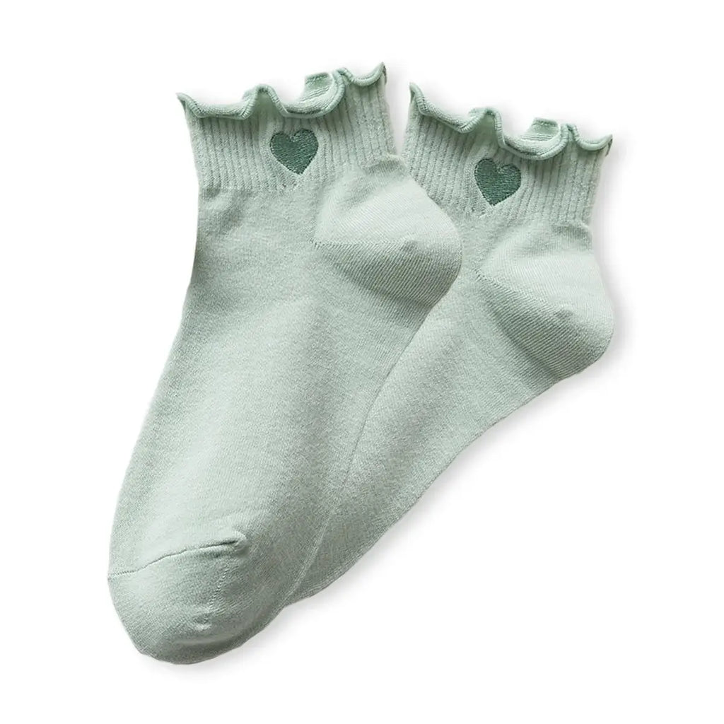 Chaussettes Mi-Hautes Coeur Tendre & Volant