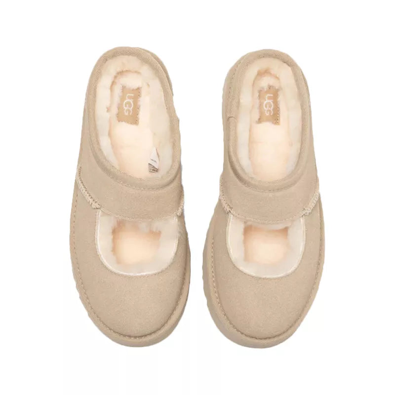 Bea Mary Jane Slippers - Light Beige